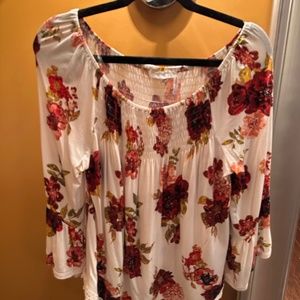 Floral off the shoulder blouse